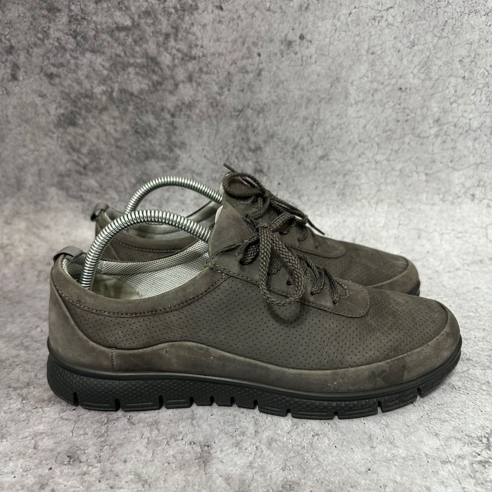 Hotter Gravity II Sneakers Womens 10 Grey Perforated Suede Comfort Walking Shoes